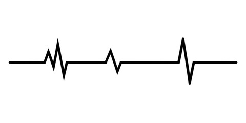 ecg line black silhouette vector,heartbeat line art