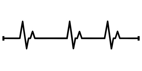 ecg line black silhouette vector,heartbeat line art
