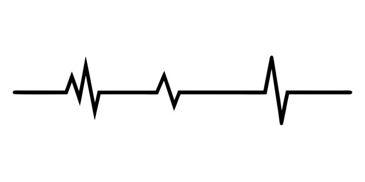 ecg line black silhouette vector,heartbeat line art
