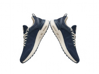 Modern sport sneakers pair isolated for fitness footwear branding in png transparent background format