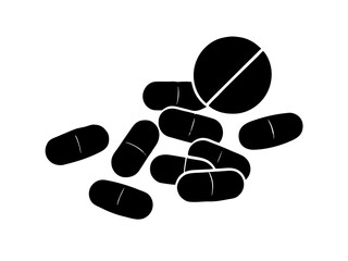 pills black silhouette vector,pills simple vector