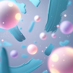 Dreamy Scattered Blue Art with Bokeh Lights