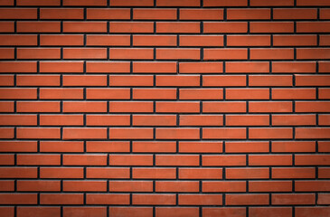 Brick wall with a red brick color