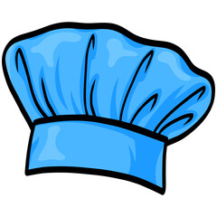 Blue Chef Hat Cap Illustration Vector Drawing Icon