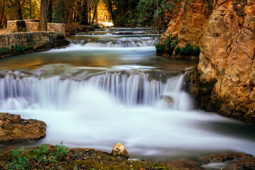 Monasterio de Piedra waterfalls flowing over rocks in Zaragoza