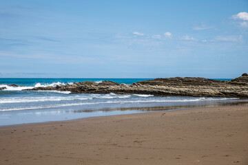 itzurun beach or zumaia beach in spain