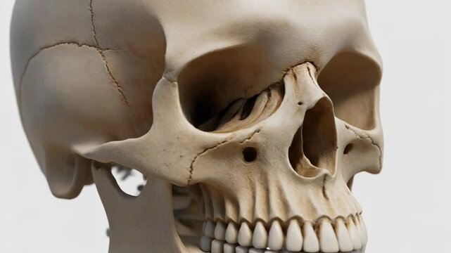 High-end 3D CGI Octane Render of a Human Skull