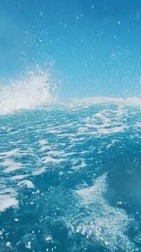 Teen boy surfer rides the wave in the ocean in the Maldives and does radical snap on the section. Clip with different speed and speed warp effects