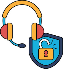 A black and white image of a headset