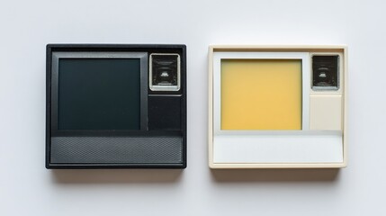 Retro instant cameras side-by-side, vintage photography concept shot