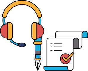 A pen and a piece of paper with a check mark on it