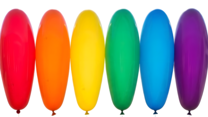 Colorful elongated shapes spectrum design element isolated on transparent background