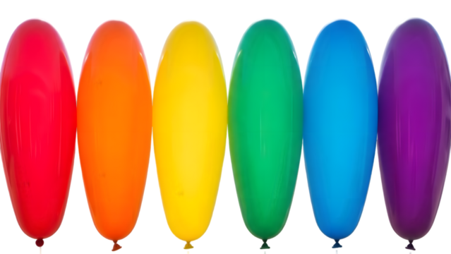 Colorful elongated shapes spectrum design element isolated on transparent background - Powered by Adobe