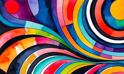 Bright multicolored wavy stripes background, abstract pattern