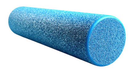 Blue Foam Roller for Exercise and Muscle Massage Isolated on White Background