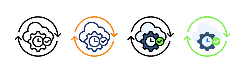 Cloud Optimization Icon Multiple Style Collection Set 