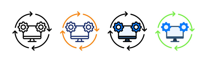 Operating System Icon Multiple Style Collection Set 