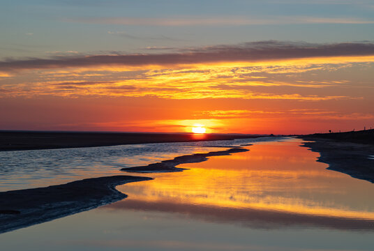 Chott el Djerid Salt Lake at Sunrise