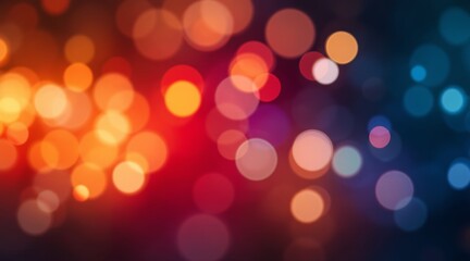 Obraz premium Colorful bokeh light effect background transitioning from vibrant orange to cool blue for a dynamic party concept and modern digital design