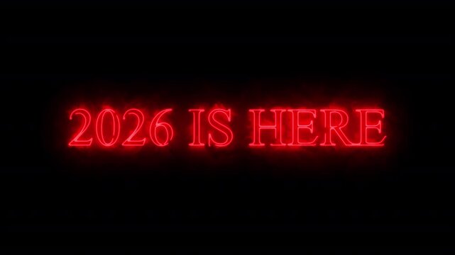 2026 is here bringing happiness and hope. display on transparent backgrund with alpha channel in 4k
