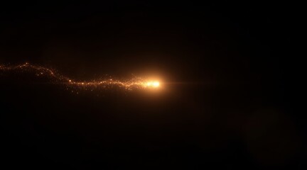 Golden glowing light particles creating an abstract energy trail on a dark background for a technology and innovation concept with motion graphics