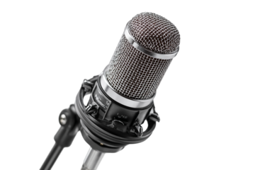 Desk microphone isolated on transparent background