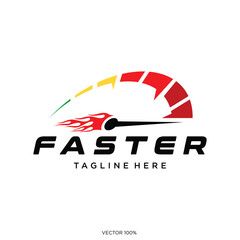 Dynamic Speedometer Logo with Fiery Needle 