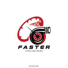 Dynamic Turbocharger and Speedometer Logo for Automotive Performance