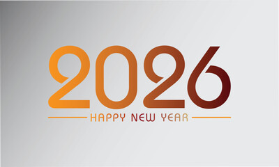 Happy New Year 2026 Color Number Vector Art Template Design with Isolated on a Gradient Background, Beautiful look and Eye catchy Design