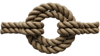 Rope Tied in a Knot on White Background