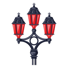 Illustration of a Three-Bulb Street Light