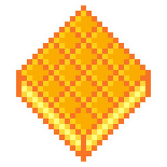Waffle pixel art on white background