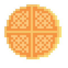 Circle waffle pixel art on white background