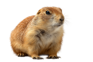 Prairie dog in grass isolated on transparent background