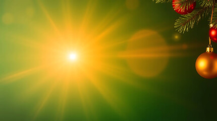 Merry Christmas, New Year and Happy Holidays greeting card, frame, banner With Copy Space. Shine golden and Red Christmas ornaments and gifts, presents on red background. Xmas holiday, New Year, Noel 