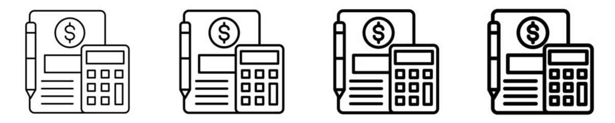 Accounting Icon Set Different Style Collection