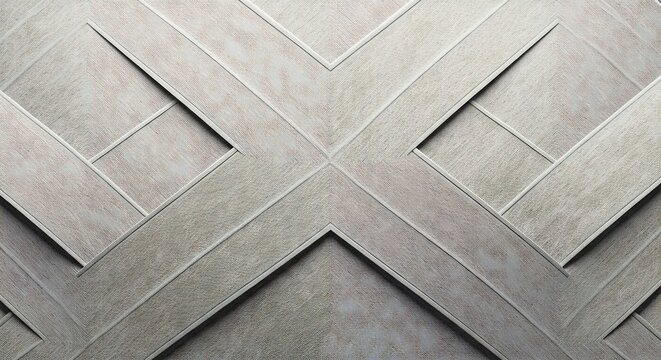 Intersecting textured planks forming geometric patterns with parallel lines and a central Xshape