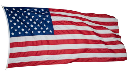 Fototapeta premium Waving american flag illustration isolated on transparent background