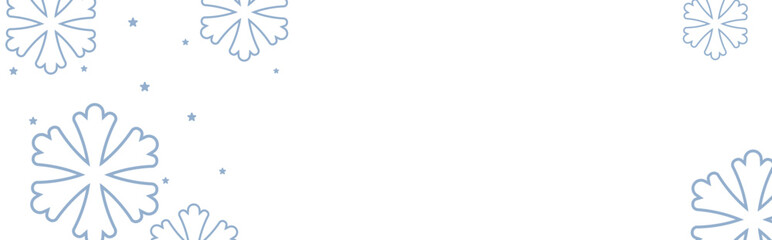 Clean winter background with pale blue geometric snowflakes and tiny stars on white, leaving ample copy space for Christmas greetings, holiday banners, invitations, and seasonal promotional designs. © bibin