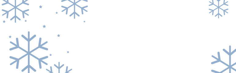 Clean winter background with pale blue geometric snowflakes and tiny stars on white, leaving ample copy space for Christmas greetings, holiday banners, invitations, and seasonal promotional designs.