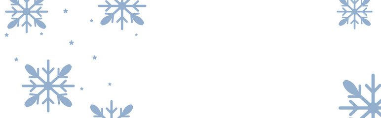 Clean winter background with pale blue geometric snowflakes and tiny stars on white, leaving ample copy space for Christmas greetings, holiday banners, invitations, and seasonal promotional designs.