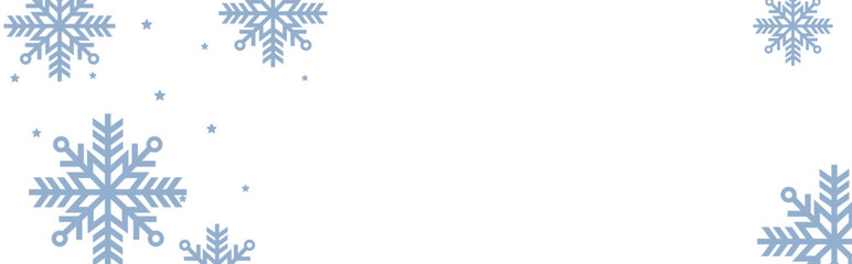 Clean winter background with pale blue geometric snowflakes and tiny stars on white, leaving ample copy space for Christmas greetings, holiday banners, invitations, and seasonal promotional designs.