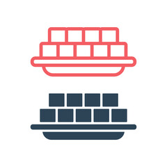 Tofu icons set food logo template