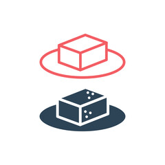 Tofu icons set food logo template