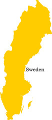 Sweden Map Flag Vector Design Swedish Flag in Country Map Silhouette
