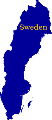 Sweden Map Flag Vector Design Swedish Flag in Country Map Silhouette