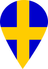 Sweden Map Flag Vector Design Swedish Flag in Country Map Silhouette