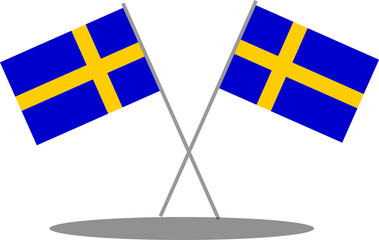 Sweden Map Flag Vector Design Swedish Flag in Country Map Silhouette