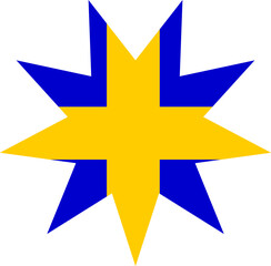 Sweden Map Flag Vector Design Swedish Flag in Country Map Silhouette