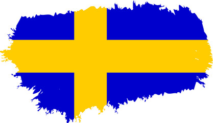 Sweden Map Flag Vector Design Swedish Flag in Country Map Silhouette